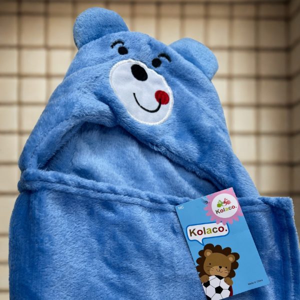 Blue Bear Hooded Towel