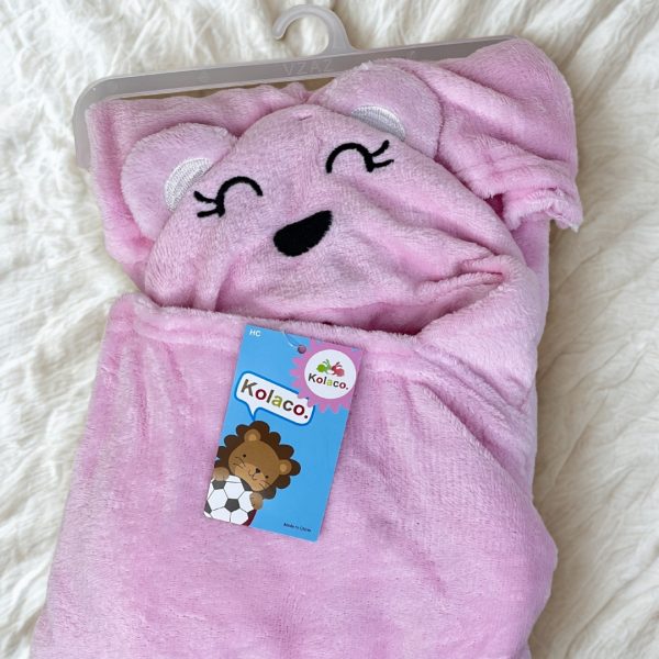 Pink Kolaco Bear Hooded Towel