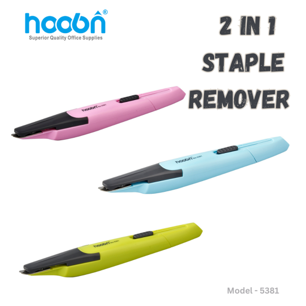 Hoobn 2 In1 Staple Remover – (5381 – White / Paste / Green)