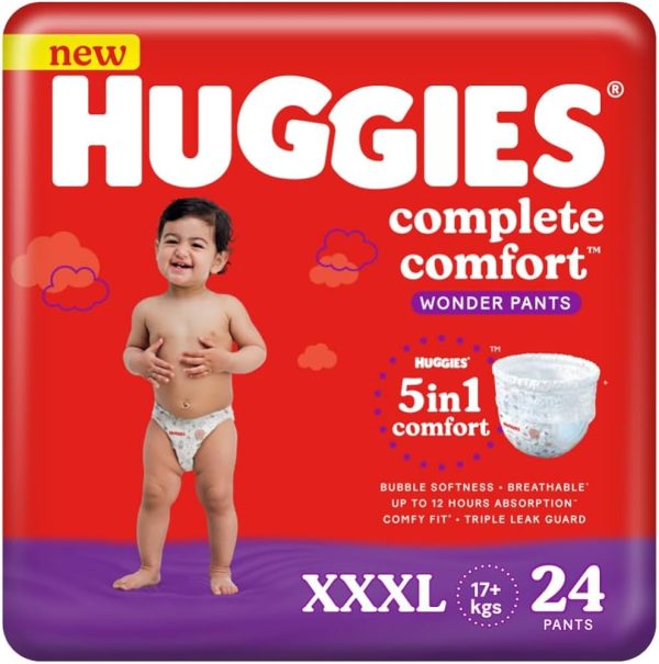 Huggies Baby Diaper Pants XXXL (17+ kg) 24pcs India (Packaging Image Of The Product May Vary)