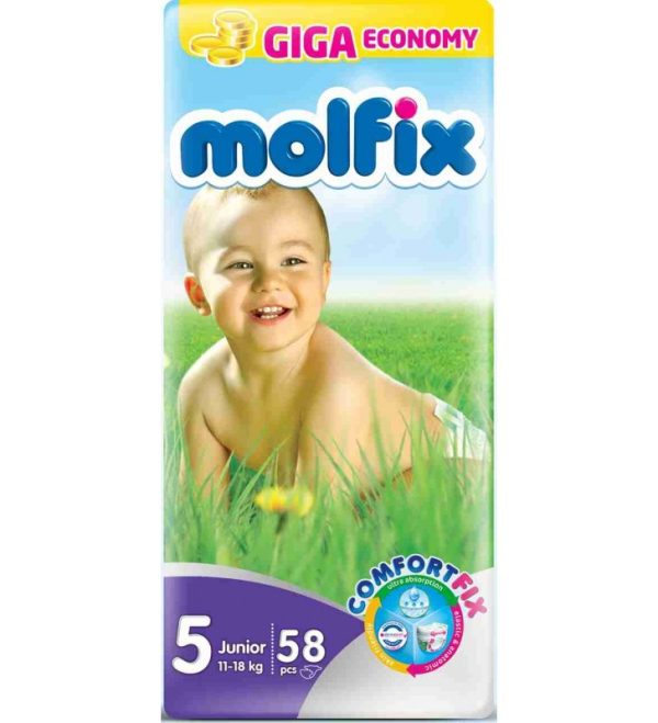Molfix 5  (11-18 kg) 58pcs Belt (Packaging Image Of The Product May Vary)