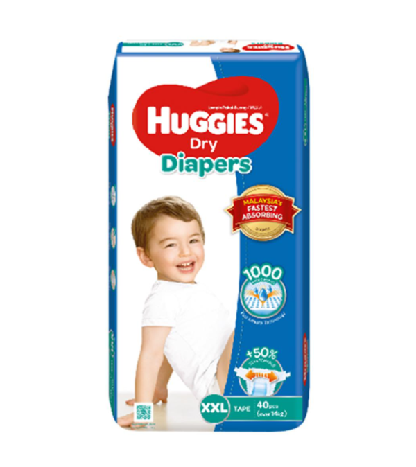 Huggies Dry Baby Diaper Belt XXL (Over 14 kg) 40 pcs (Packaging Image Of The Product May Vary)