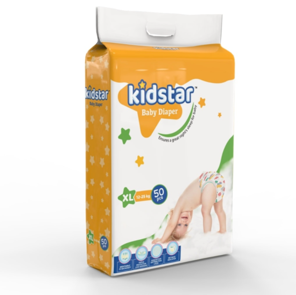 Kidstar Baby Diaper Belt XL (12-25 kg) 50pcs (Packaging Image Of The Product May Vary)