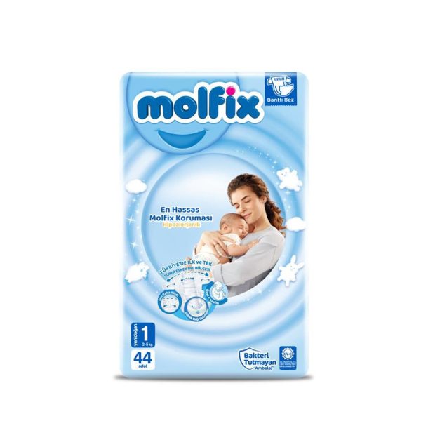 Molfix 1 New Born (2-5 kg) 44pcs Belt (Packaging Image Of The Product May Vary)