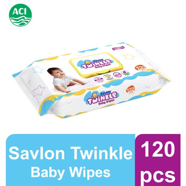 ACI Savlon Twinkle Baby Wipes (Pouch Pack) 120 pcs (Packaging Image Of The Product May Vary)