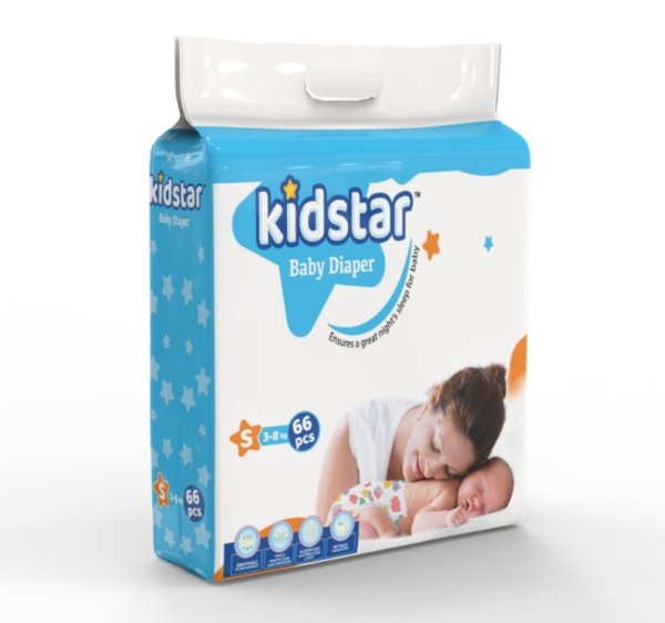 Kidstar Baby Diaper Belt S (3-8 kg) 66pcs (Packaging Image Of The Product May Vary)