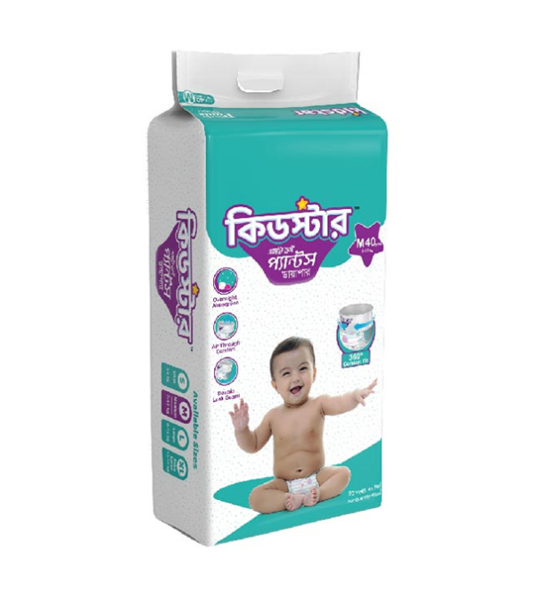 Kidstar Baby Diaper Pant M (7-12 kg) 40pcs (Packaging Image Of The Product May Vary)