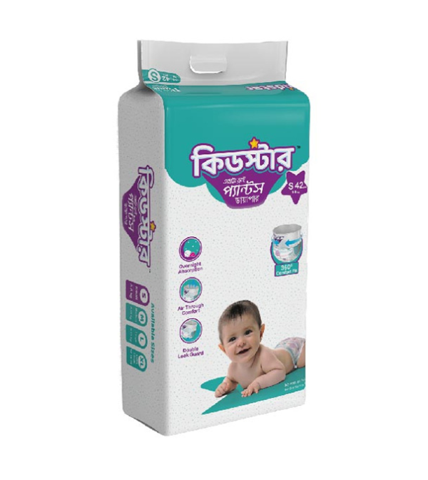 Kidstar Baby Diaper Pant S (3-8 kg) 42pcs (Packaging Image Of The Product May Vary)
