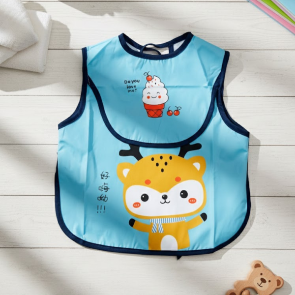 Baby Bibs Soft, Waterproof & Sleeveless (Blue)