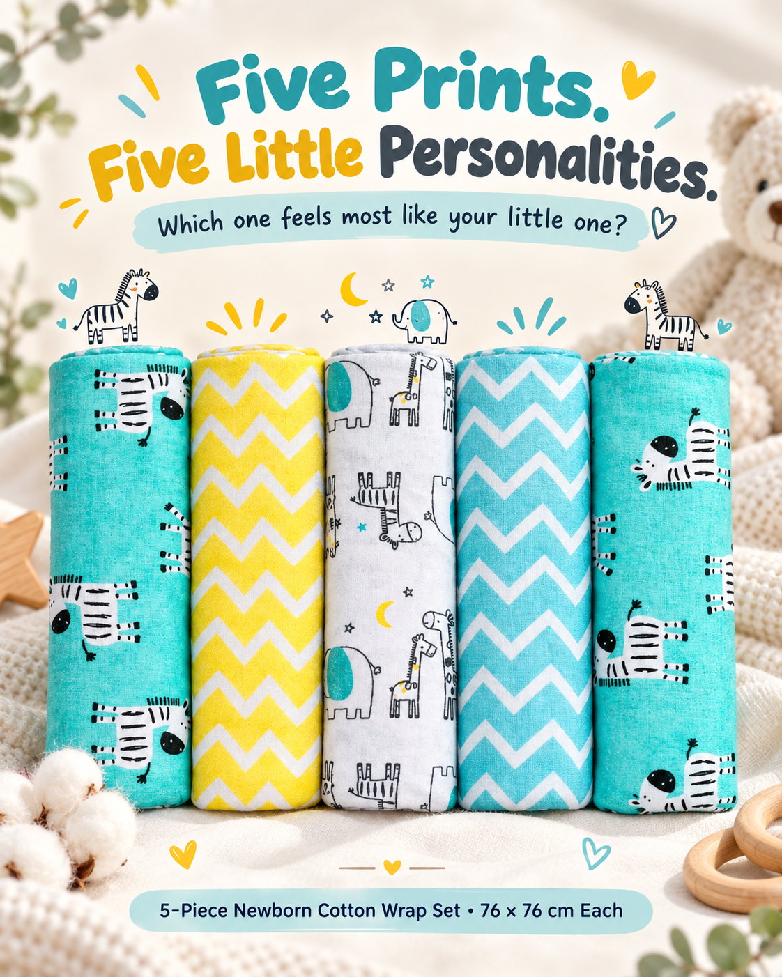Five Prints, Five Little Personalities