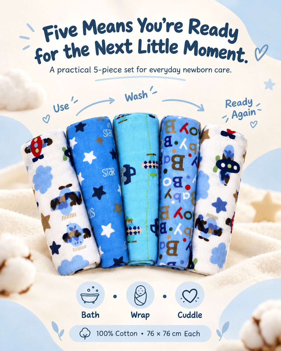 Five Towels, Ready for Every Moment