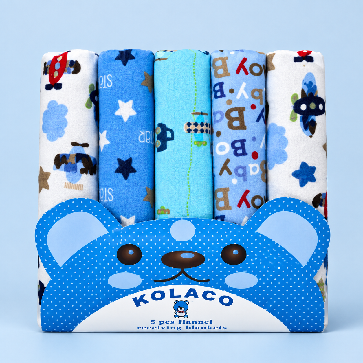 KOLACO Baby Flannel Blanket Set