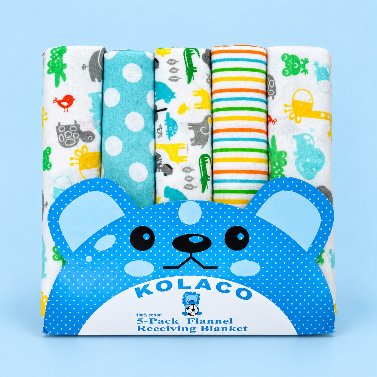 KOLACO Bear Flannel Blanket Set